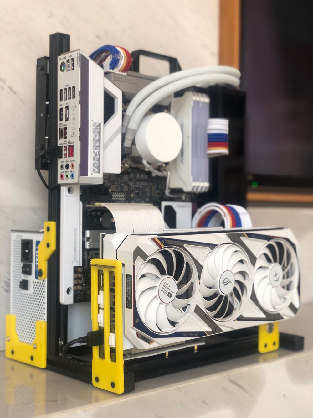 Aluminum Open Frame Test Bench Water Cooling - Atx Eatx Pc Testbank Handvat Carrying